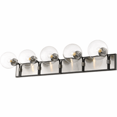 Z-Lite 477-5V-MB-BN Parsons Contemporary Matte Black / Brushed Nickel 5-Light Bath Sconce