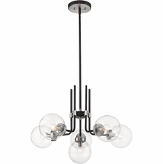 Z-Lite 477-6MB-BN Parsons Contemporary Matte Black / Brushed Nickel Hanging Chandelier