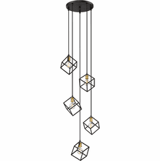 Z-Lite 478-5BRZ-OBR Vertical Contemporary Bronze / Olde Brass Multi Drop Ceiling Light Fixture