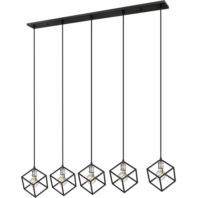 Z-Lite 478-5L-MB-BN Vertical Modern Matte Black / Brushed Nickel Multi Pendant Lighting
