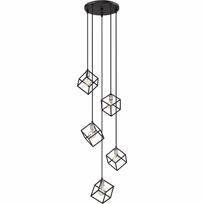 Z-Lite 478-5MB-BN Vertical Contemporary Matte Black / Brushed Nickel Multi Pendant Light