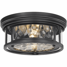 Z-Lite 493F2-MB Clarion Contemporary Matte Black 12" Ceiling Lighting Fixture