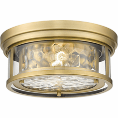 Z-Lite 493F2-RB Clarion Contemporary Rubbed Brass 12" Ceiling Light Fixture
