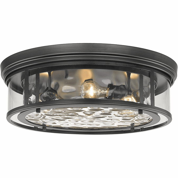 Z-Lite 493F4-MB Clarion Contemporary Matte Black 21" Flush Mount Light Fixture
