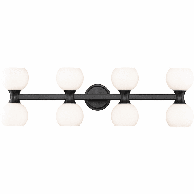 Z-Lite 494-8V-MB Artemis Contemporary Matte Black 8-Light Bathroom ...