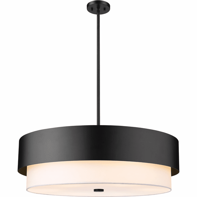 Z-Lite 495P32-MB Counterpoint Modern Matte Black 32" Drum Drop Ceiling Light Fixture