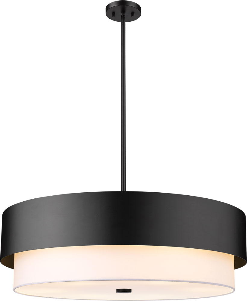 ZLite 495P32MB Counterpoint Modern Matte Black 32" Drum Drop Ceiling