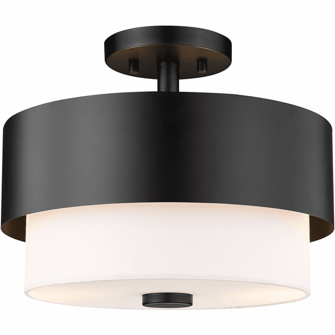 Z-Lite 495SF13-MB Counterpoint Modern Matte Black 13" Semi-Flush Ceiling Lighting