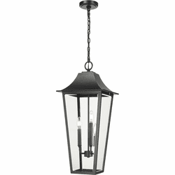 Z-Lite 5008CHXL-BK Gannon Black 12" Outdoor Hanging Pendant Lighting
