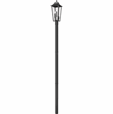 Z-Lite 5008PHBR-5009P96-BK Gannon Black Exterior Lamp Post Light Fixture