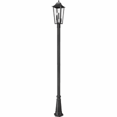 Z-Lite 5008PHBR-5011P-BK Gannon Black Exterior Post Lighting