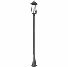 Z-Lite 5008PHBR-519P-BK Gannon Black Exterior Post Light