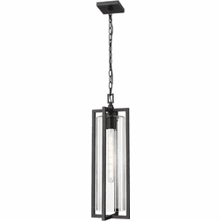 Z-Lite 5013CHB-BK Aura Modern Black Outdoor Drop Ceiling Light Fixture
