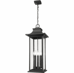 Z-Lite 5017CHXL-BK Tiberius Black Outdoor Ceiling Pendant Light