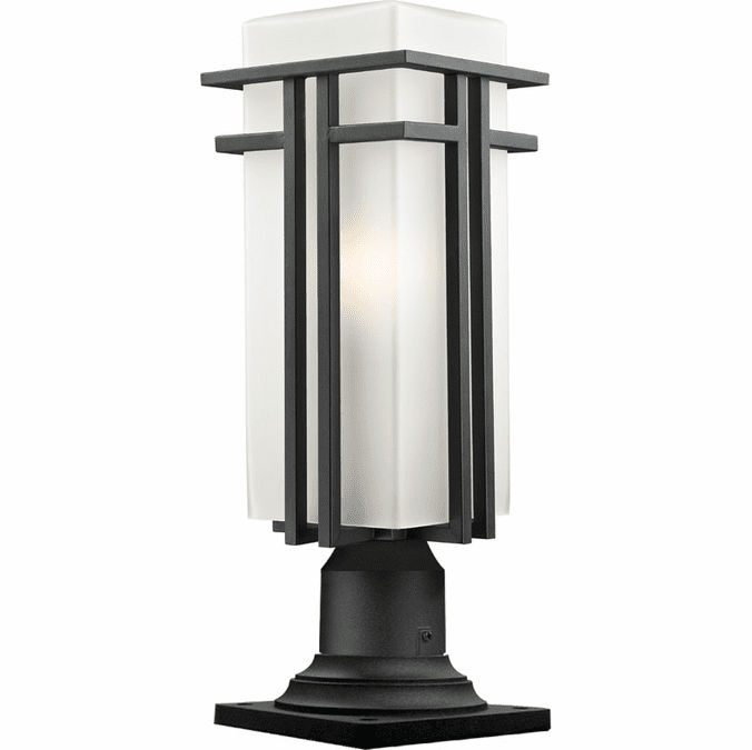 Z-Lite 549PHBR-533PM-BK Abbey Black 7.75" Wide Exterior Pier Mount