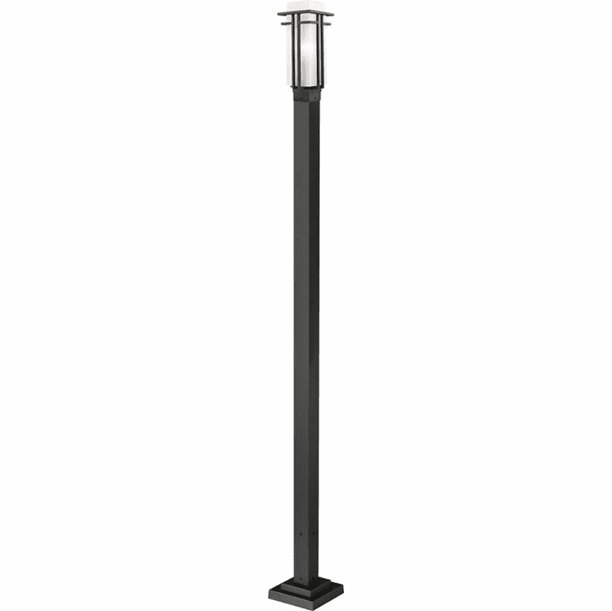 thumbnail image 2 of Z-Lite Outdoor Post Light - Black Metal With Matte Opal Glass Abbey Collection 2 of 11