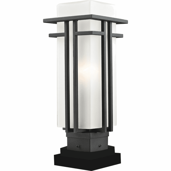 Z-Lite 549PHM-SQPM-BK Abbey Black 6.63" Wide Exterior Pier Mount