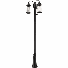 Z-Lite 569MP3-519P-BK Roundhouse Black Outdoor Post Light Fixture