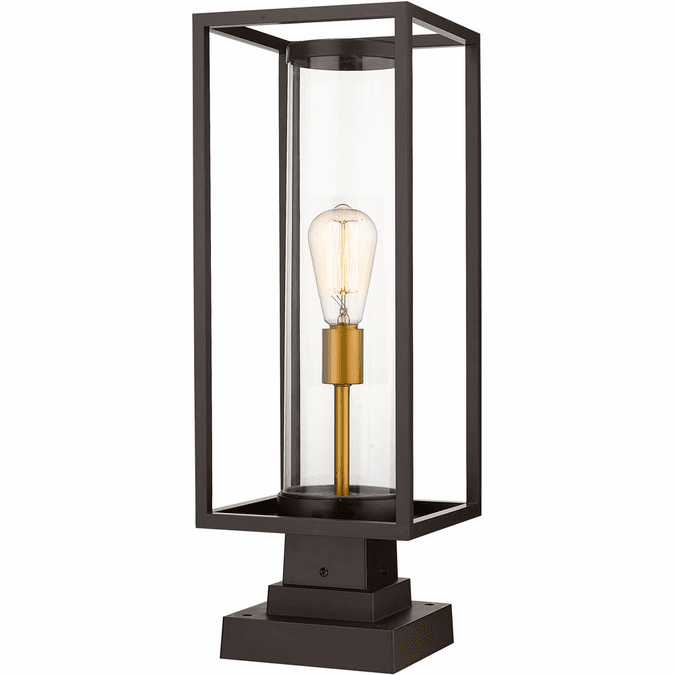 Z-Lite 584PHMS-SQPM-DBZ Dunbroch Modern Deep Bronze / Outdoor Brass Exterior Pier Mount