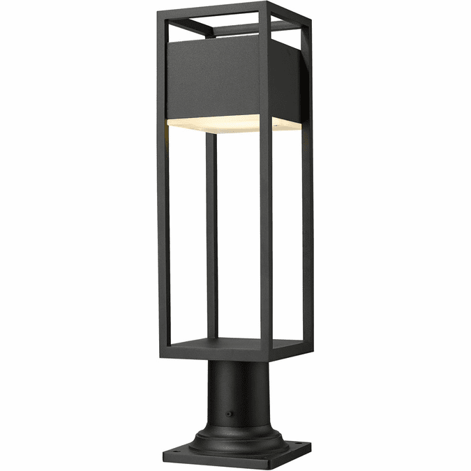 Z-Lite 585PHMR-533PM-BK-LED Barwick Contemporary Black LED Exterior Pier Mount