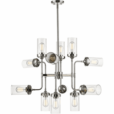 Z-Lite 617-12PN Calliope Modern Polished Nickel 36" Chandelier Lighting