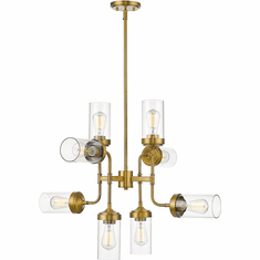 Z-Lite 617-8FB Calliope Contemporary Foundry Brass 32" Hanging Chandelier