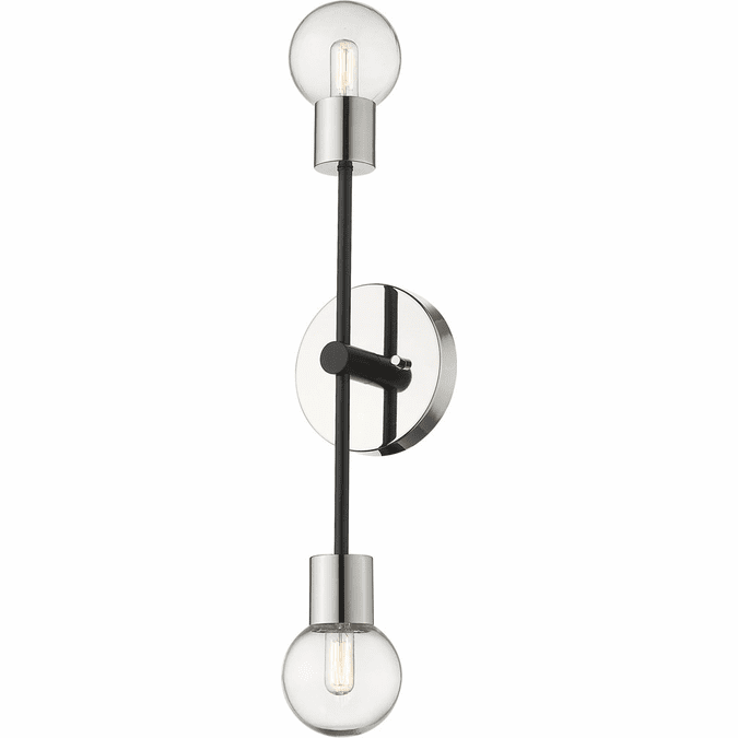 Z-Lite 621-2S-MB-PN Neutra Modern Matte Black / Polished Nickel Wall Lighting Fixture