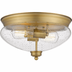Z-Lite 722F2-HBR Amon Heritage Brass 13" Ceiling Lighting Fixture