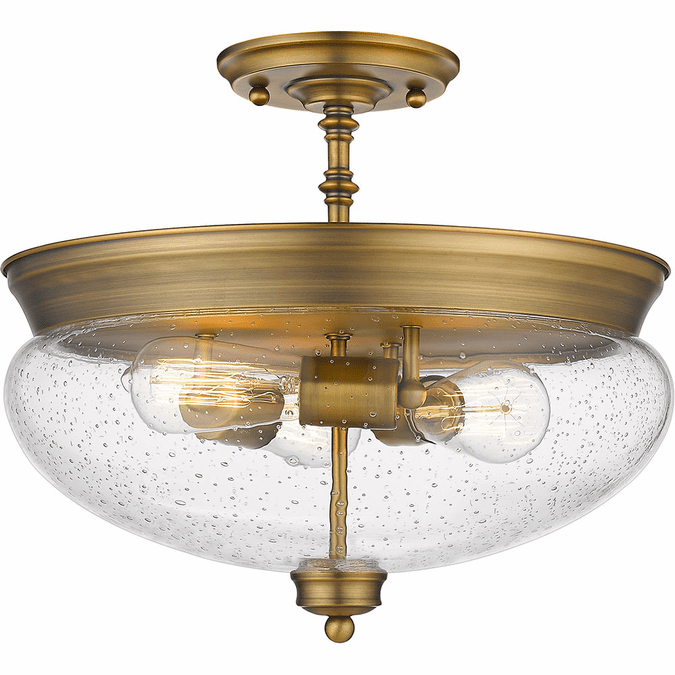 Z-Lite 722SF-HBR Amon Heritage Brass 15" Flush Lighting
