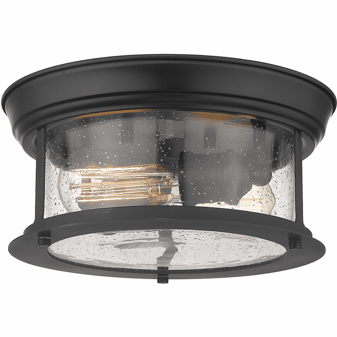 Z-Lite 727F10-MB Sonna Contemporary Matte Black Flush Ceiling Light Fixture