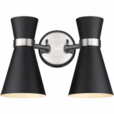 Z-Lite 728-2S-MB-BN Soriano Contemporary Matte Black / Brushed Nickel Wall Sconce