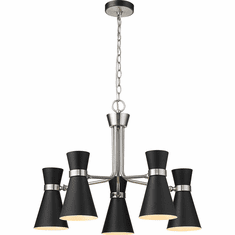 Z-Lite 728-5MB-BN Soriano Contemporary Matte Black / Brushed Nickel Chandelier Lighting