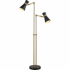 Z-Lite 728FL-MB-HBR Soriano Contemporary Matte Black / Heritage Brass Floor Light