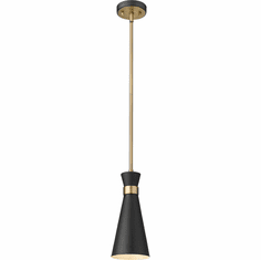 Z-Lite 728MP-MB-HBR Soriano Modern Matte Black / Heritage Brass Mini Drop Lighting Fixture