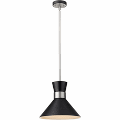 Z-Lite 728P13-MB-BN Soriano Contemporary Matte Black / Brushed Nickel Pendant Lighting