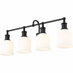 Z-Lite 733-4V-MB Bryant Contemporary Matte Black 4-Light Bath Lighting Fixture
