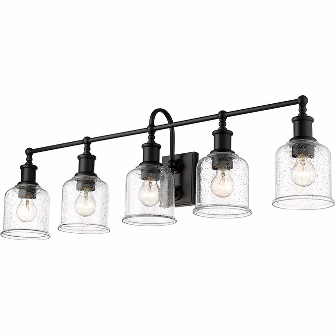 Z-Lite 734-5V-MB Bryant Contemporary Matte Black 5-Light Bath Wall Sconce