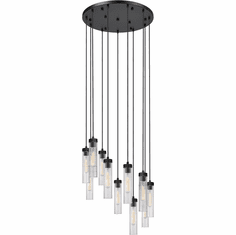 Z-Lite 740P-11R-MB Beau Modern Matte Black 24" Multi Ceiling Pendant Light