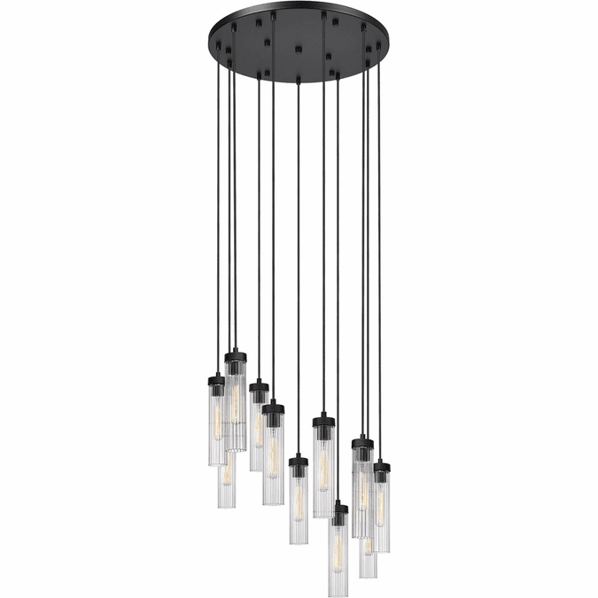 Z-Lite 740P-11R-MB Beau Modern Matte Black 24" Multi Ceiling Pendant Light