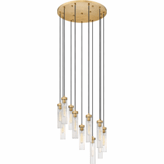 Z-Lite 740P-11R-RB Beau Contemporary Rubbed Brass 24" Multi Pendant Lighting Fixture
