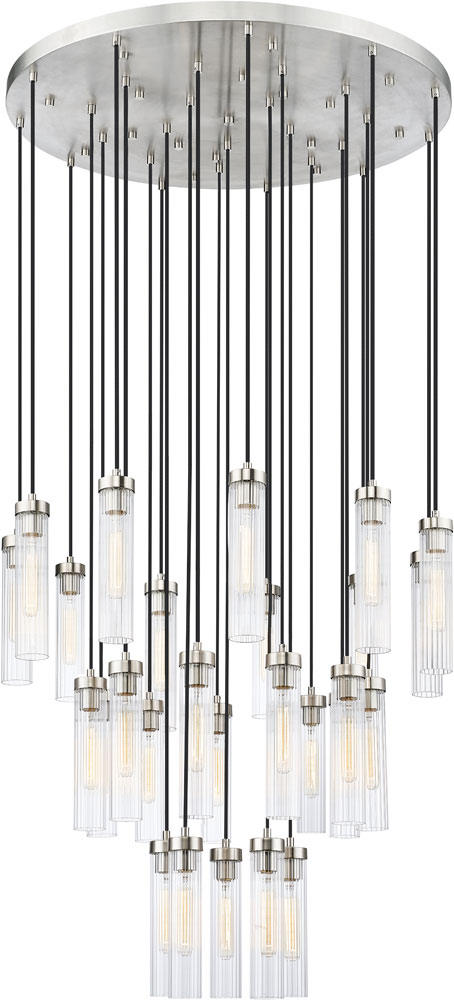 Z-Lite 740P-27R-BN Beau Contemporary Brushed Nickel 36" Multi Pendant ...