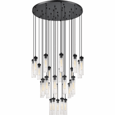 Z-Lite 740P-27R-MB Beau Modern Matte Black 36" Multi Pendant Light Fixture
