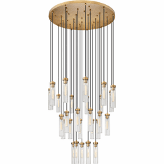 Z-Lite 740P-27R-RB Beau Contemporary Rubbed Brass 36" Multi Hanging Lamp