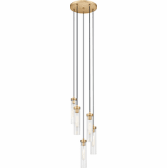 Z-Lite 740P-5R-RB Beau Modern Rubbed Brass 12" Multi Drop Ceiling Lighting