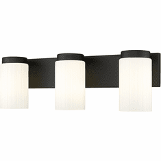 Z-Lite 746-3V-MB Burk Modern Matte Black 3-Light Bathroom Lighting Sconce