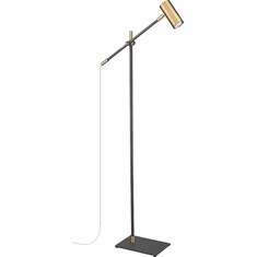 Z-Lite 814FL-MB-OBR Calumet Contemporary Matte Black and Olde Brass Floor Lamp Lighting