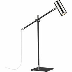 Z-Lite 814TL-MB-PN Calumet Modern Matte Black and Polished Nickel Desk Lamp