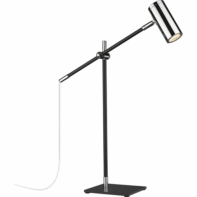 Z-Lite 814TL-MB-PN Calumet Modern Matte Black and Polished Nickel Desk Lamp