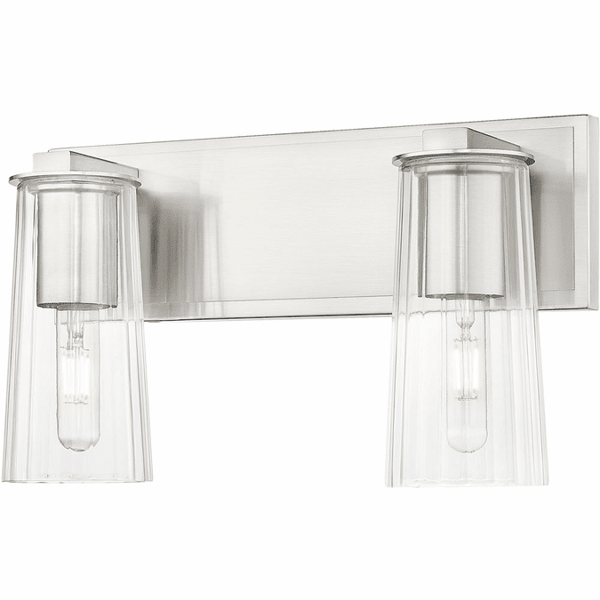 Z-Lite 826-2V-BN Titus Contemporary Brushed Nickel 2-Light Bathroom Vanity Light Fixture