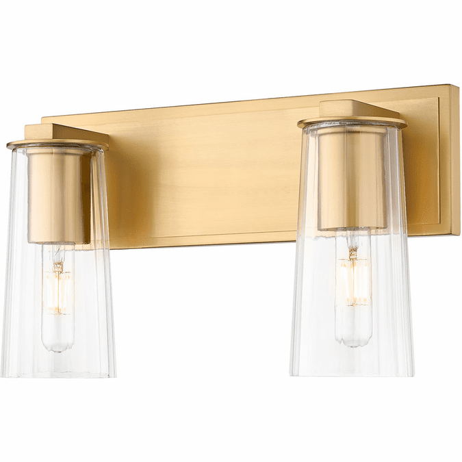 Z-Lite 826-2V-MGLD Titus Contemporary Modern Gold 2-Light Bathroom Sconce
